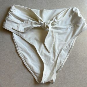 Reformartion Women's High Waisted Tie Front Beige Bikini Bottoms Size Medium